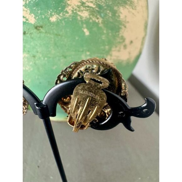 Vintage Brown Tortoise Glass Rhinestone Armlet West Germany - Picture 4 of 4